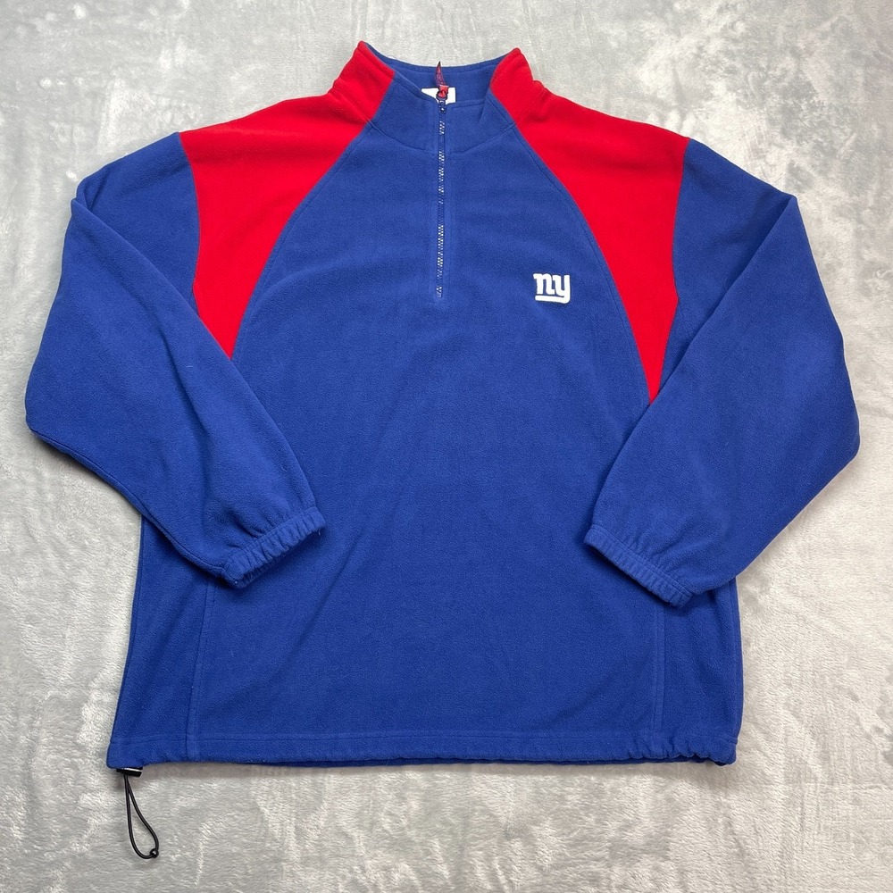 New York Giants Sweatshirt Mens 2XL Blue Fleece NFL Football 1/4 Zip Pullover‎